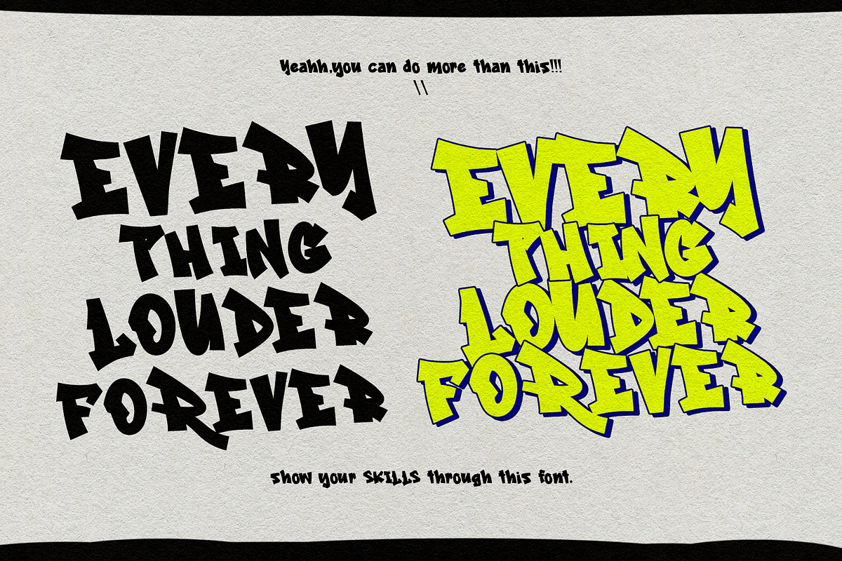 Ruizoo Gun Graffiti Type, a Handwritten Font by Maulana Creative (Photo 2 of 7)