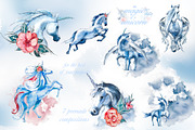 Watercolor Magic of Unicorn Clipart, an Animal Illustration by ArtCreationsDesign (Thumbnail 2 of 7)