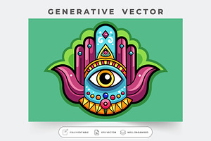 Colorful hamsa design showcasing an, a Graphic by Iftikhar Alam