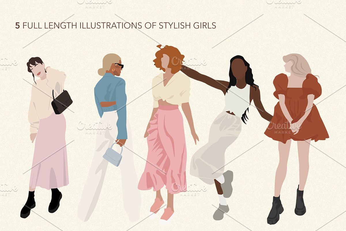ABSTRACT ILLUSTRATIONS STYLISH GIRLS, a Person Illustration by Olg Store (Photo 2 of 7)