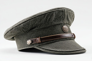 Stylish Olive Green Military Peaked, a Photo by Pixeness Studio