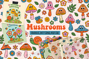 cute Mushrooms and flowers, a Seasonal Illustration by NataKa (Thumbnail 1 of 10)