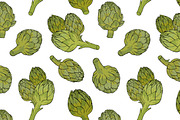 Artichoke, hand drawn set, patterns, a Decorative Illustration by Good Studio (Thumbnail 4 of 8)
