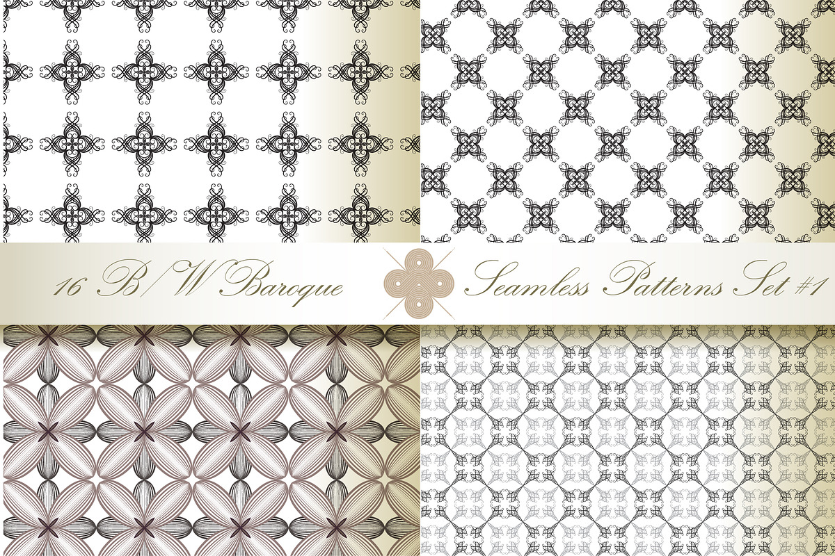 16 B&W Seamless Baroque Florals #1, a Pattern Graphic by Patternalized (Photo 4 of 5)