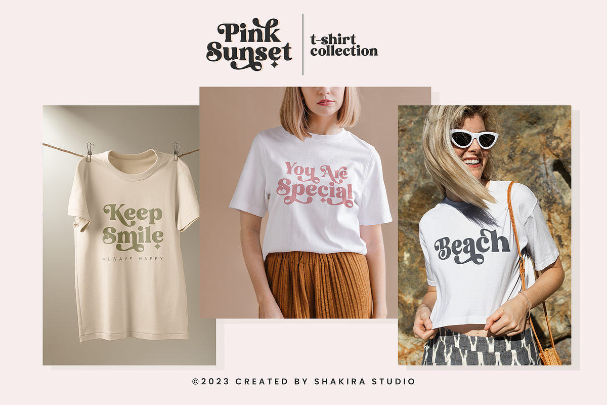 Pink Sunset - Retro Serif, a Serif Font by Shakira Studio (Photo 4 of 10)