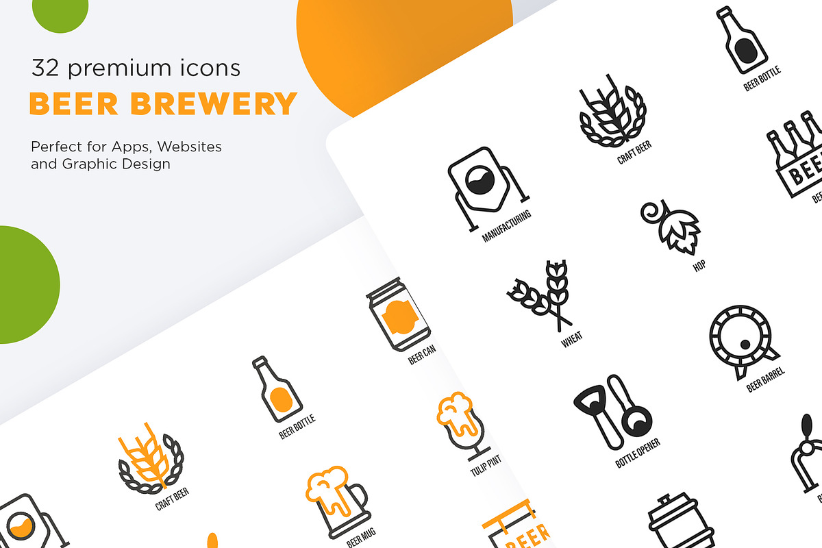 Beer Brewery | 32 Icons Set, an Outline Icon by Marina Silence (Photo 13 of 17)