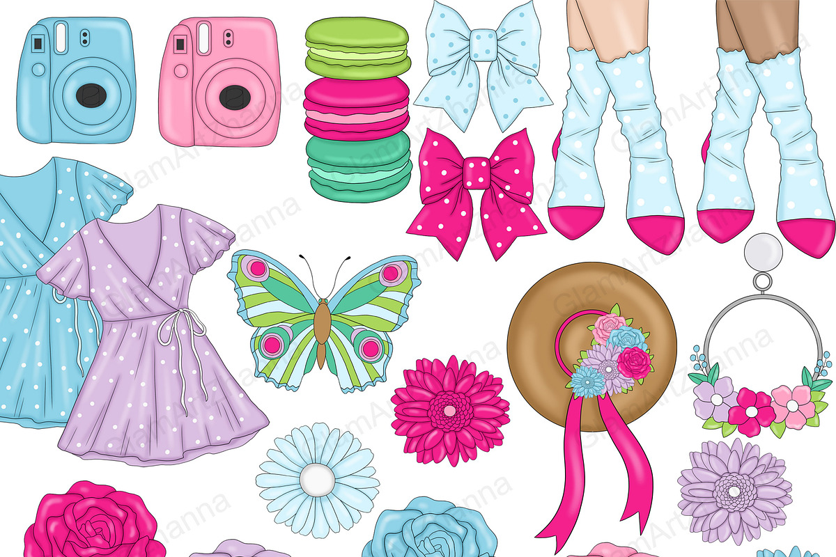 Flowers Clipart, a Seasonal Illustration by GlamArtZhanna (Photo 3 of 3)