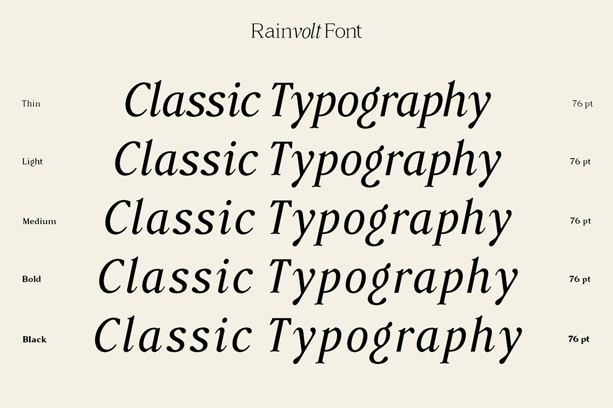 Rainvolt Classic Letterforms, a Serif Font by roomspace creative lab (Photo 8 of 13)
