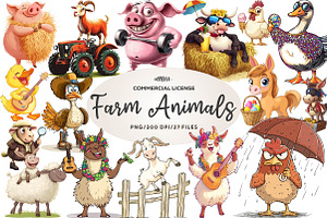 Quirky Funny Farm Animals sublimatio, a 3D by CreationArt
