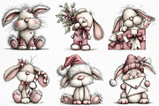 Christmas Bunny Clipart, an Illustration by Craft Nest (Thumbnail 5 of 6)