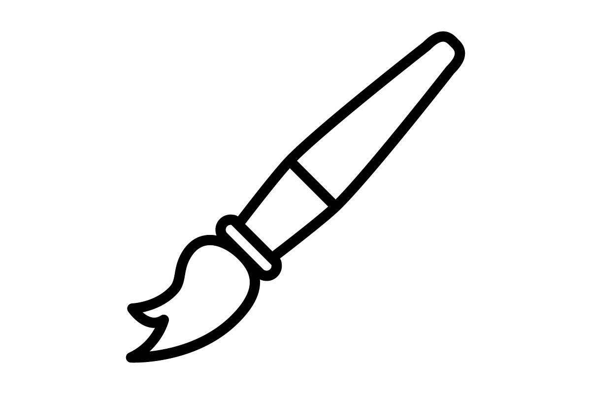 Paintbrush icon, an Outline Icon by Sumberpangan