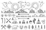 Rustic Monoline Icons and Designs, an Outline Icon by BirDIY Design (Thumbnail 1 of 10)