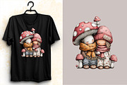 Whimsical Mushroom Couple Clipart Bu, an Illustration by SVGArt (Thumbnail 5 of 8)