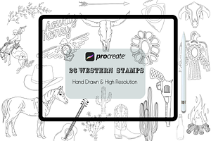 Western Procreate Stamp Brushes