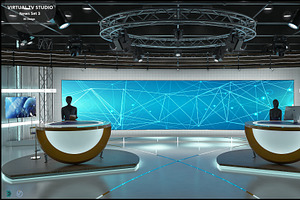 Virtual TV Studio News Set 3