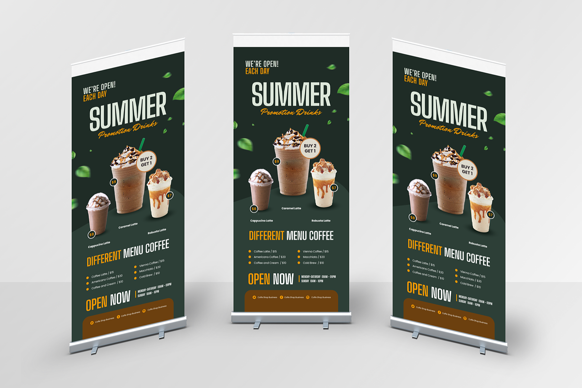 Coffeeshop Promotion Roll Up Banner, a Print Template by Annora Studio (Photo 5 of 5)
