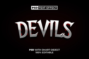 PSD Text Effect Devils Silver Style, a Layer Style Add-On by Mockmenot
