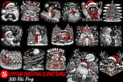 Vintage Christmas Clipart Bundle, an Object Graphic by Daisy Design (Thumbnail 1 of 16)