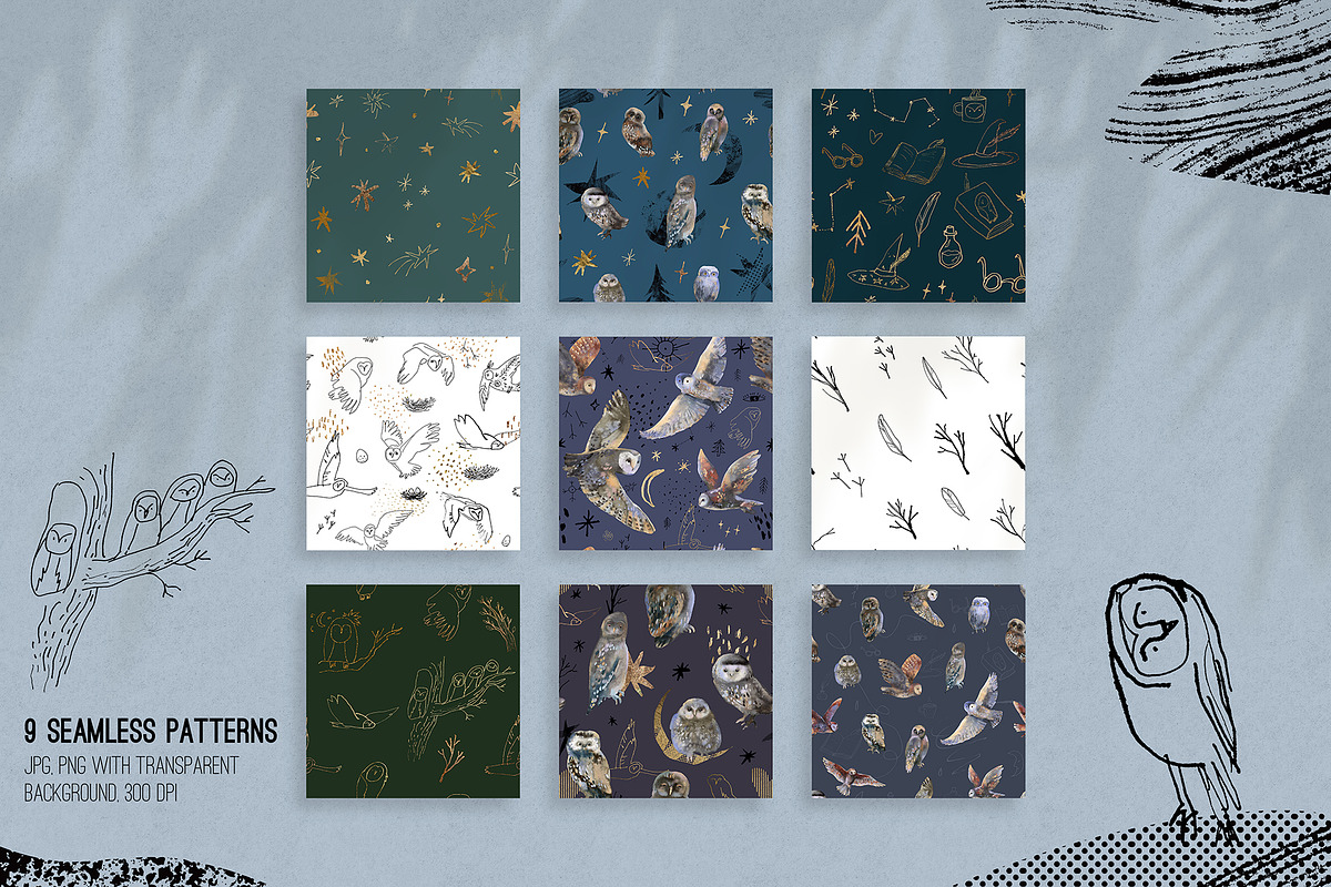 Magic owls: 280 elements for design, an Animal Illustration by Shusha Guna Art (Photo 8 of 23)
