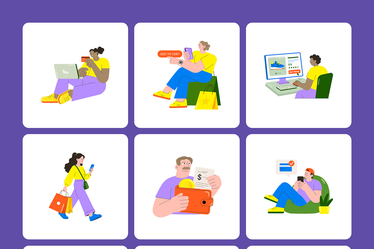 100 E-Commerce Flat Illustrations, a Person Illustration by Brickclay (Photo 9 of 13)