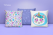 Cat Unicorn faces Clipart & Patterns, an Illustration by TaniCreatures (Thumbnail 6 of 8)