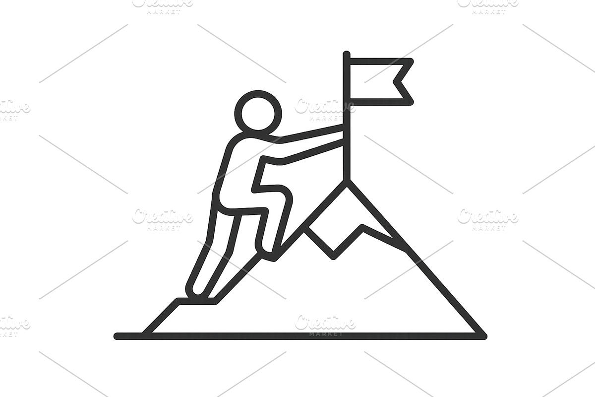Climber reaching the summit of a, an Illustration by ZinetroN