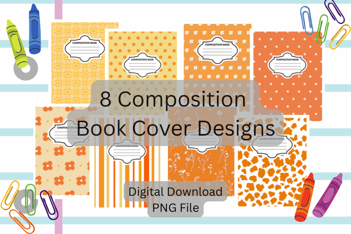 8 Shades of Orange Composition Books, a Pattern Graphic by SmallTownDigital (Photo 1 of 3)