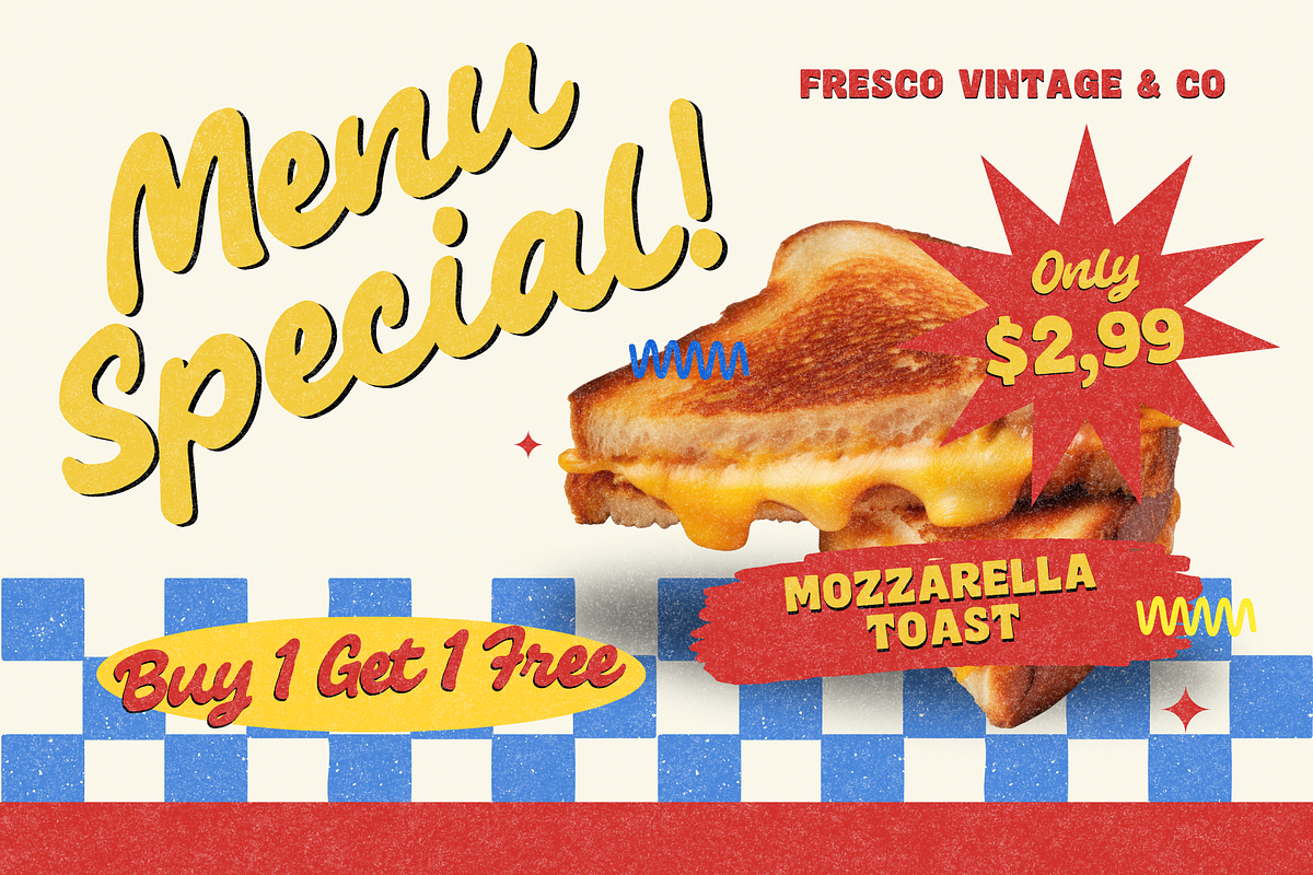 Fresco Vintage – Authentic Retro Duo, a Script Font by Creacy Studio (Photo 7 of 10)