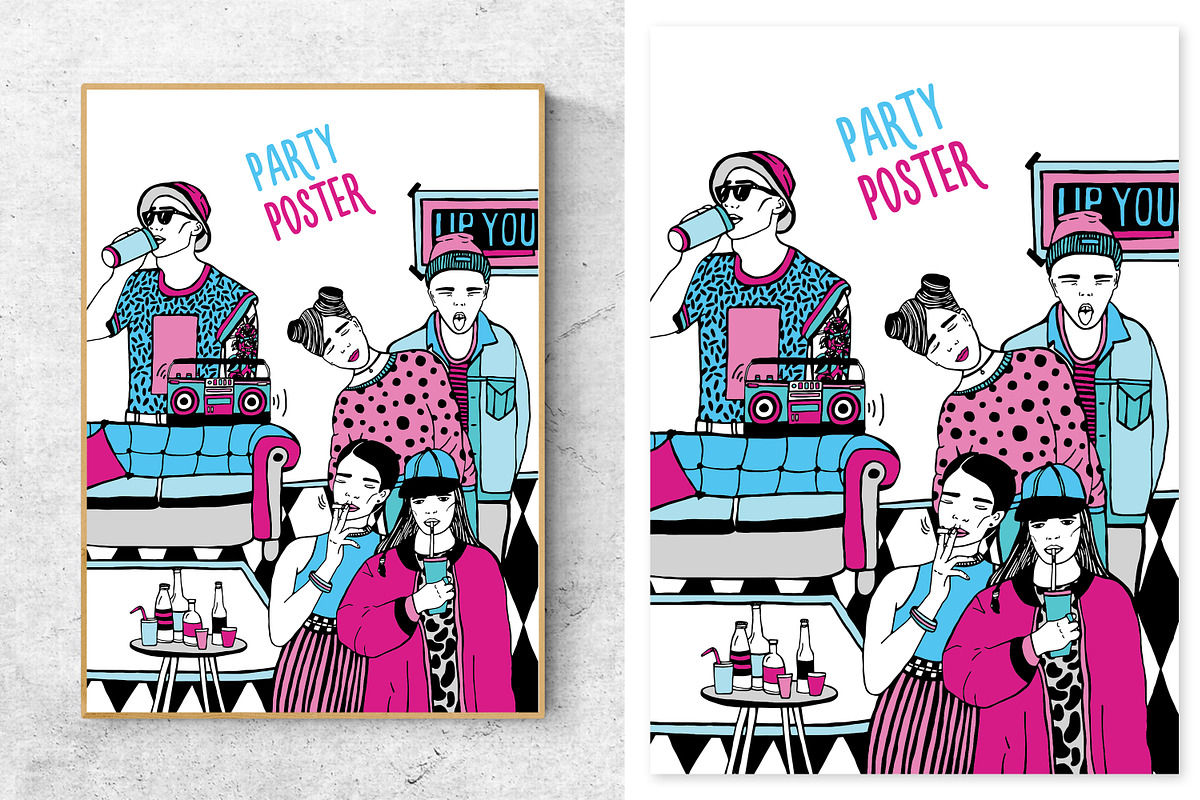 Home party with young people poster, a Person Illustration by Good Studio (Photo 5 of 5)