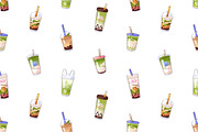 Bubble tea set + ad backgrounds, a Food Illustration by PaperTrident (Thumbnail 11 of 11)