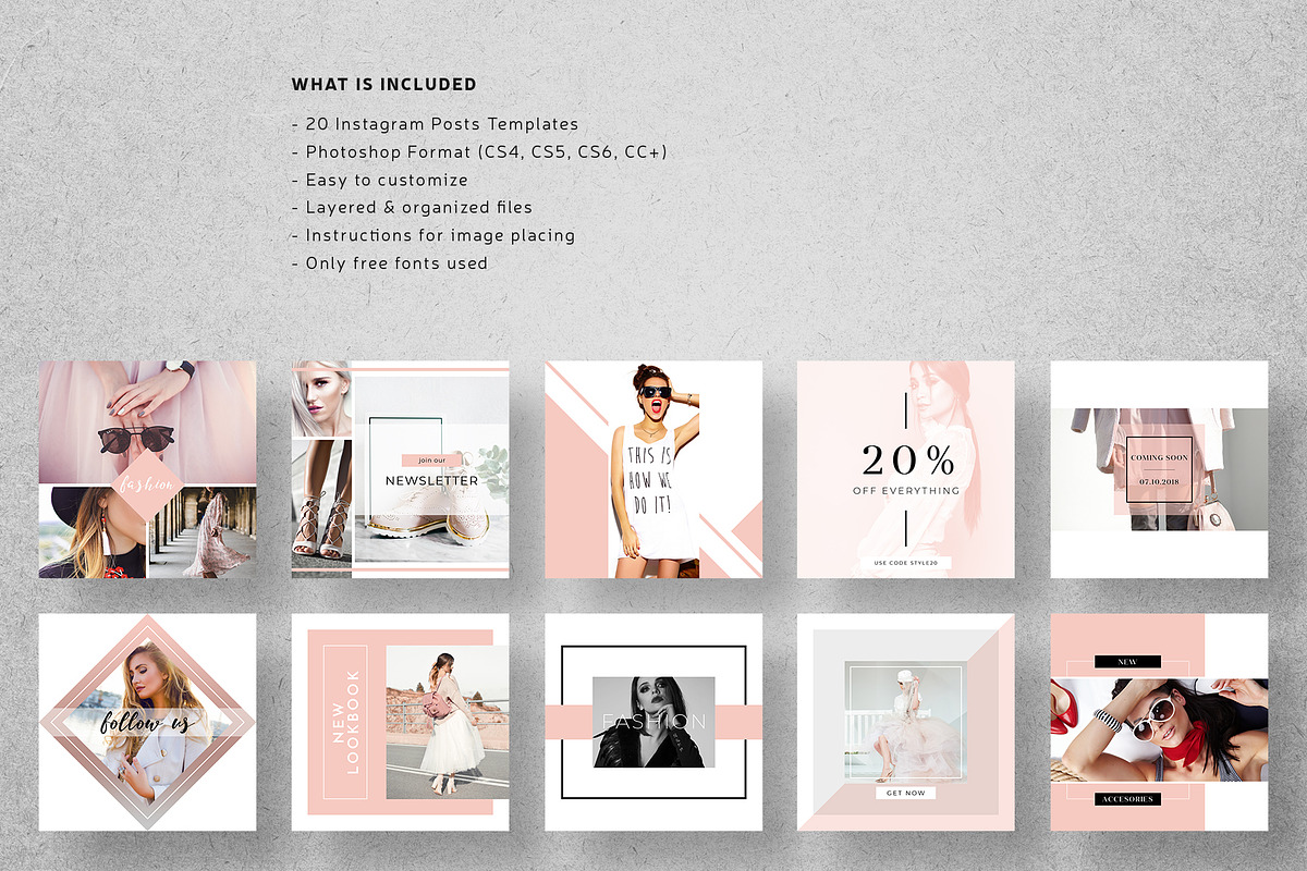 Fashion Instagram Post Templates, a Social Media Template by Cooledition (Photo 6 of 6)