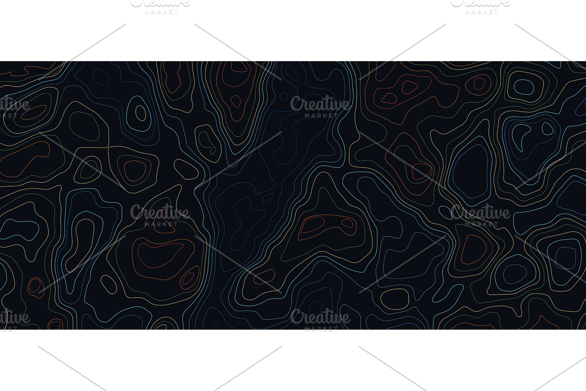 an outline topographic map view from, an Illustration by IfH