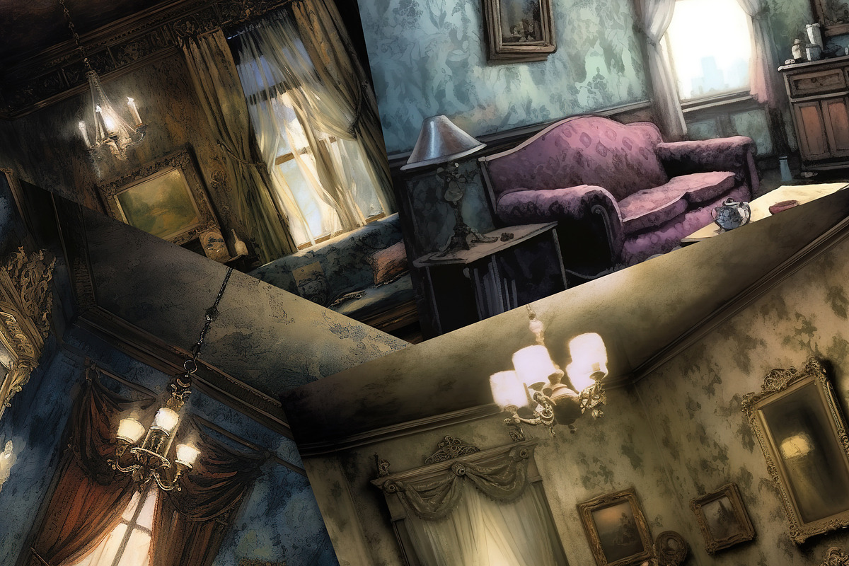 Gothic Victorian Parlor, a Background Graphic by Curve Design (Photo 3 of 3)