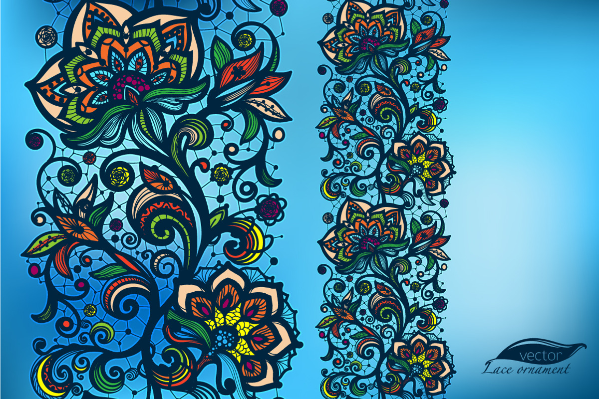 Seamless lace pattern with flowers, a Texture Illustration by Vikpit (Photo 2 of 3)