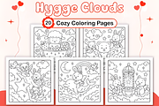 Hygge Clouds Cozy Coloring Pages, an Animal Illustration by Coco Bloom (Thumbnail 1 of 4)