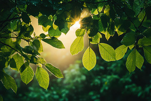 Sunlight filters through lush green, a Photo by Iftikhar Alam