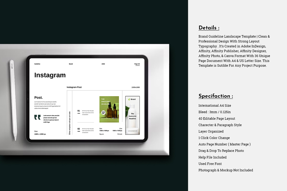 Brand Identity Guidelines Template, a Brochure Template by TemplateFolio-Shop (Photo 3 of 21)