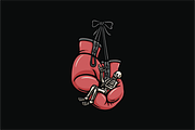 Skeleton in Boxing Gloves, an Object Illustration by nomlimo.com (Thumbnail 1 of 3)