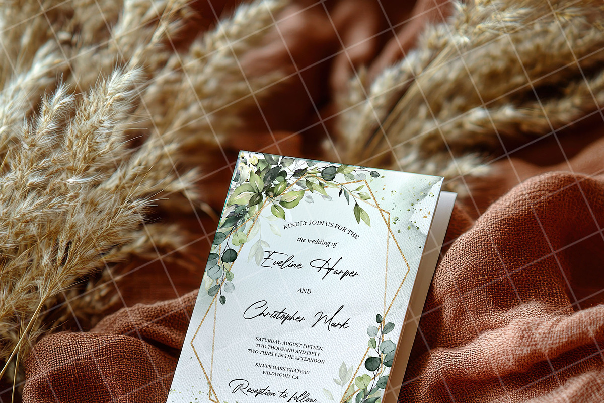 Boho 5x7 Invitation card mockup PSD, an Advertising Mockup by Blush Roses Print (Photo 5 of 8)