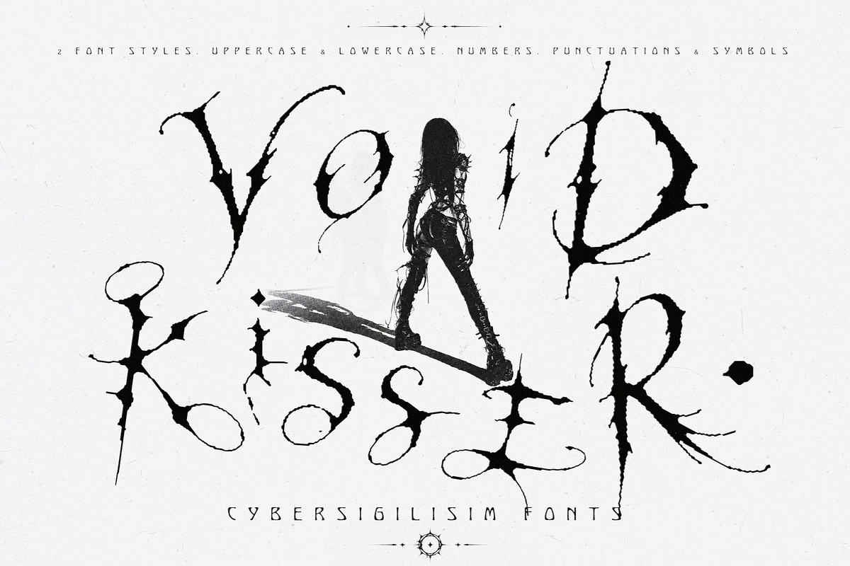 Cybersigilism Fonts, a Blackletter Font by Lilithcollageart (Photo 1 of 11)
