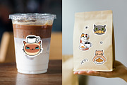 22 Hand Drawn Cats & Coffee Stickers, a Food Illustration by Kristina Chistiakova (Thumbnail 2 of 7)