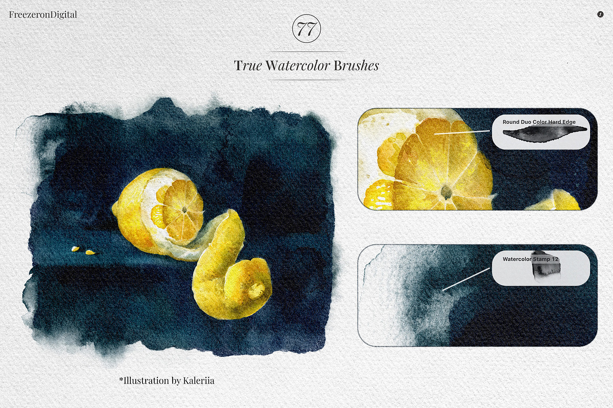 True Watercolor Procreate Brushes, a Brush Add-On by Freezerondigital (Photo 3 of 17)