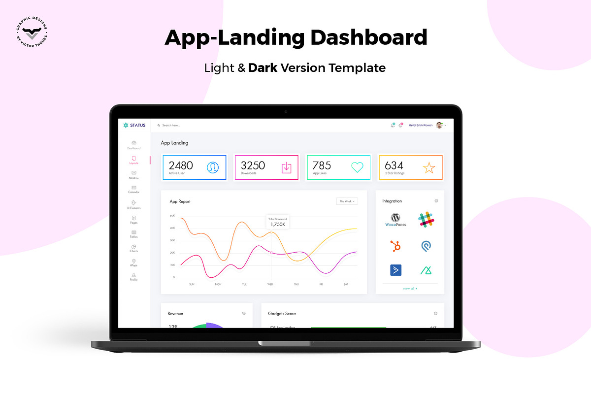 App Admin Dashboard UI Kit, an UI Kit Template by VictorThemes
