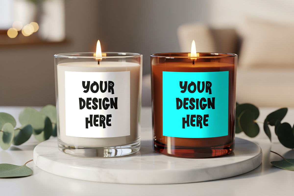 Soy candle label design mockup, a Cups & Container Mockup by Rami's Mockups (Photo 4 of 4)