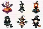 Whimsical Halloween Dolls Clipart, an Illustration by CreationArt (Thumbnail 3 of 5)