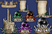 Crystal Magic, Dark clip art set., a Seasonal Illustration by Happy Sloth Graphics (Thumbnail 12 of 18)