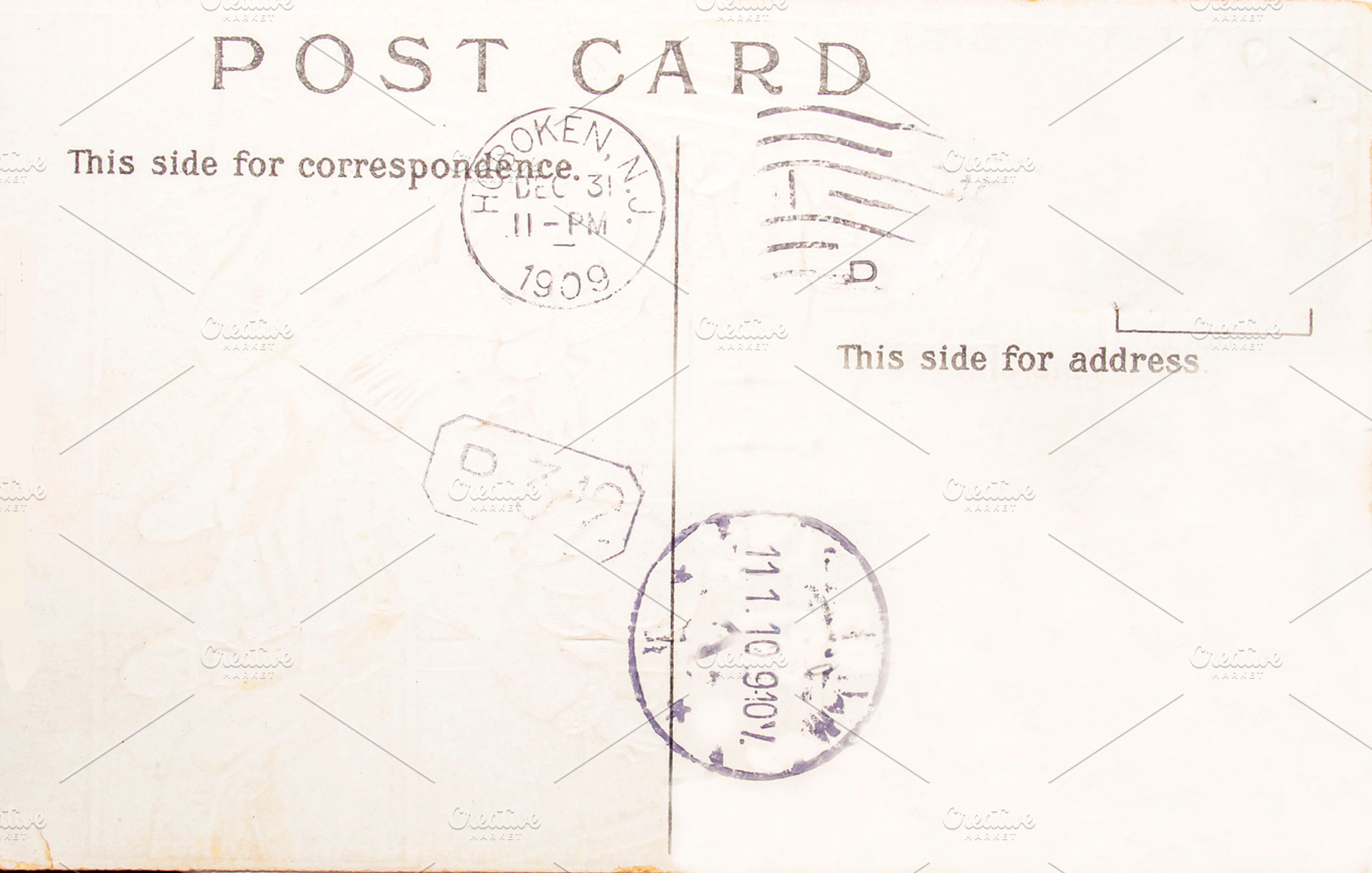 Vintage Postcard Postmarked 1909 Featuring Old Post And Card
