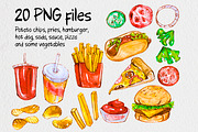 Watercolor Fast Food, a Food Illustration by Anna Faun (Thumbnail 2 of 3)