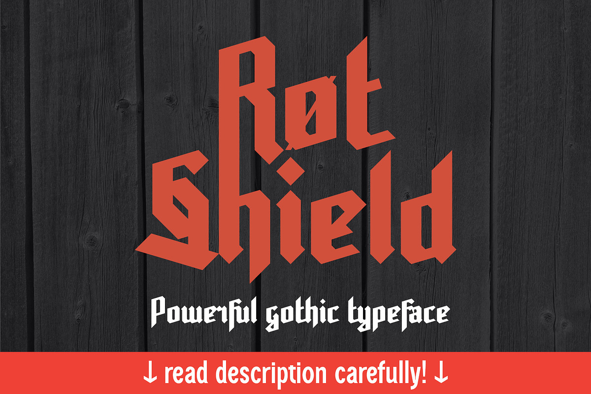 Rot Shield, a Blackletter Font by NREY (Photo 1 of 5)