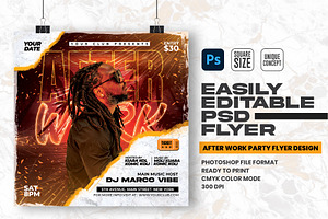 After Work PSD Party Flyer Design, a Flyer Template by Shajib Shikder
